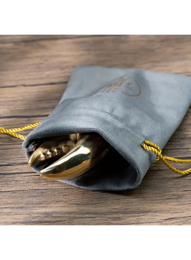 Brass Crab Claws Shape Fortune Attracting Handle Ornaments With Pliers In Hand And Velvet Bag - Image 5